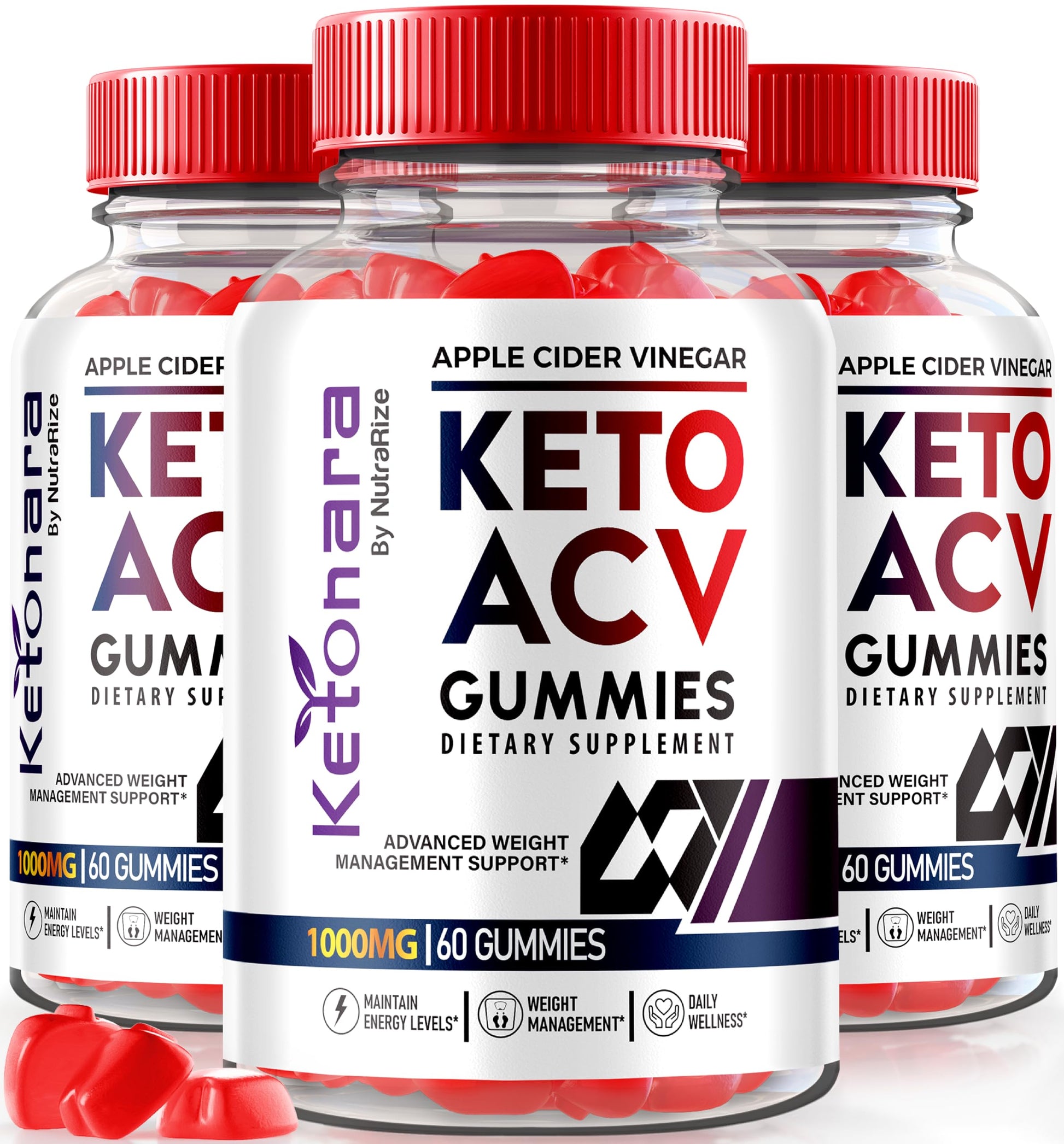 NutraRize Ketonara Keto ACV Gummies, 180 Gummies