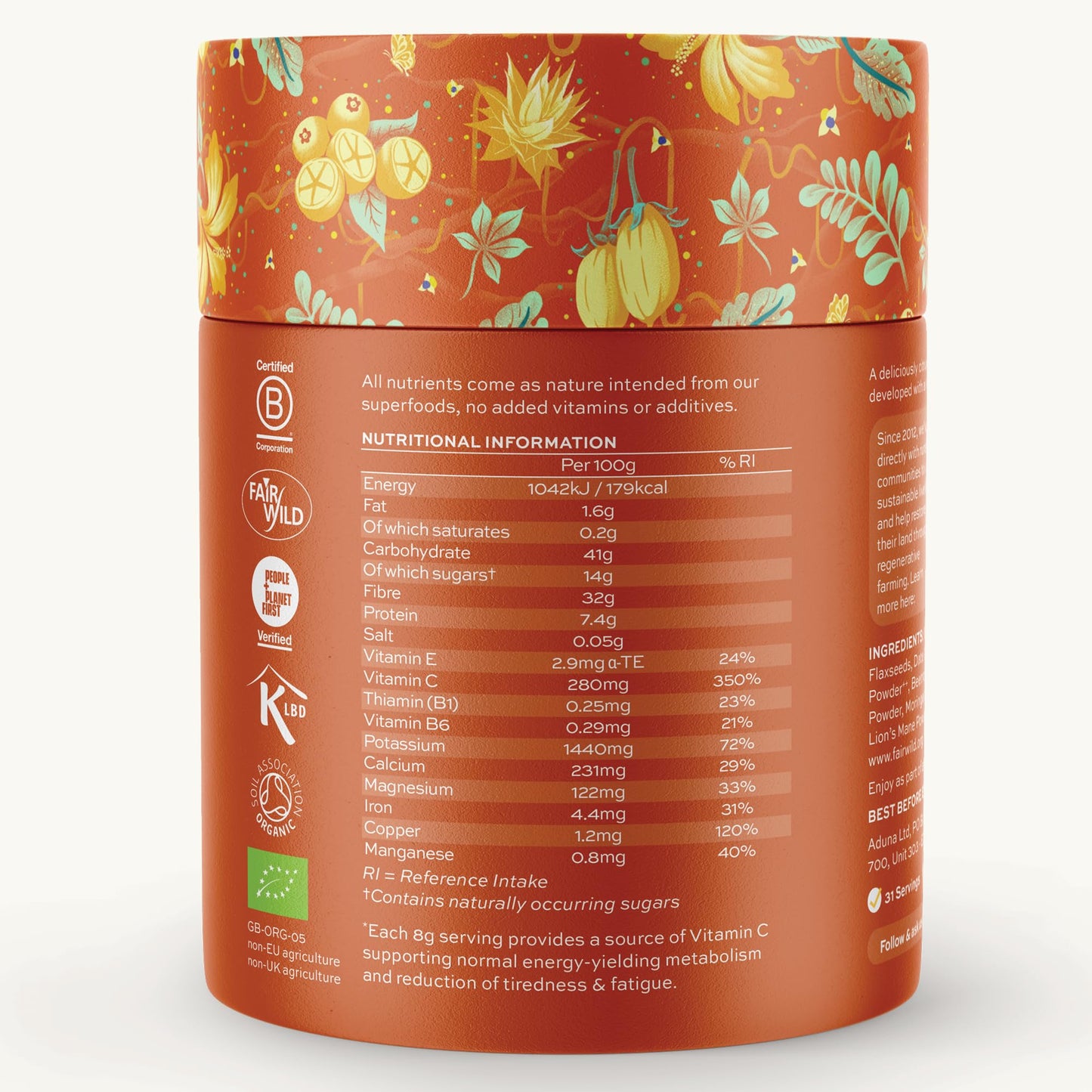 Aduna Organic Energy Superfood Blend Powder, 8.82 oz