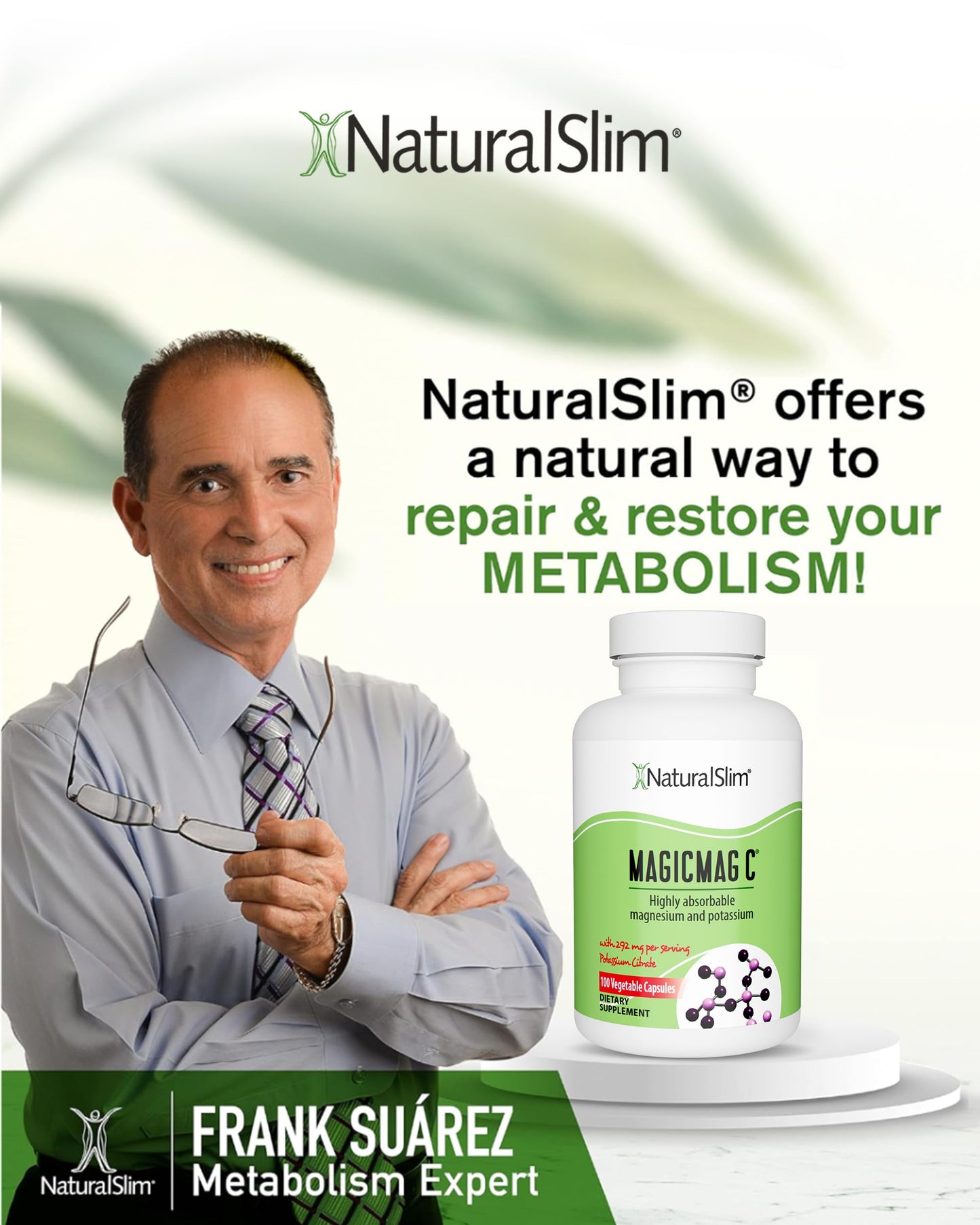 NaturalSlim MagicMag C Magnesium Citrate, 100 Capsules