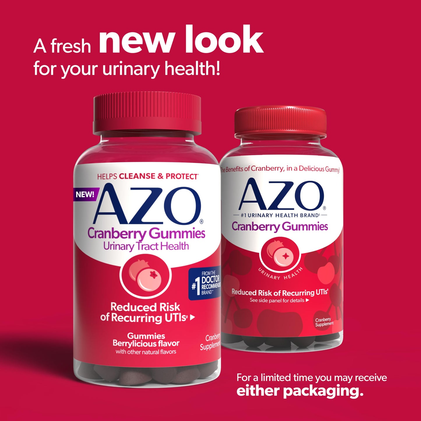 AZO Cranberry Gummies for Urinary Tract Health Women & Men, 72 Gummies