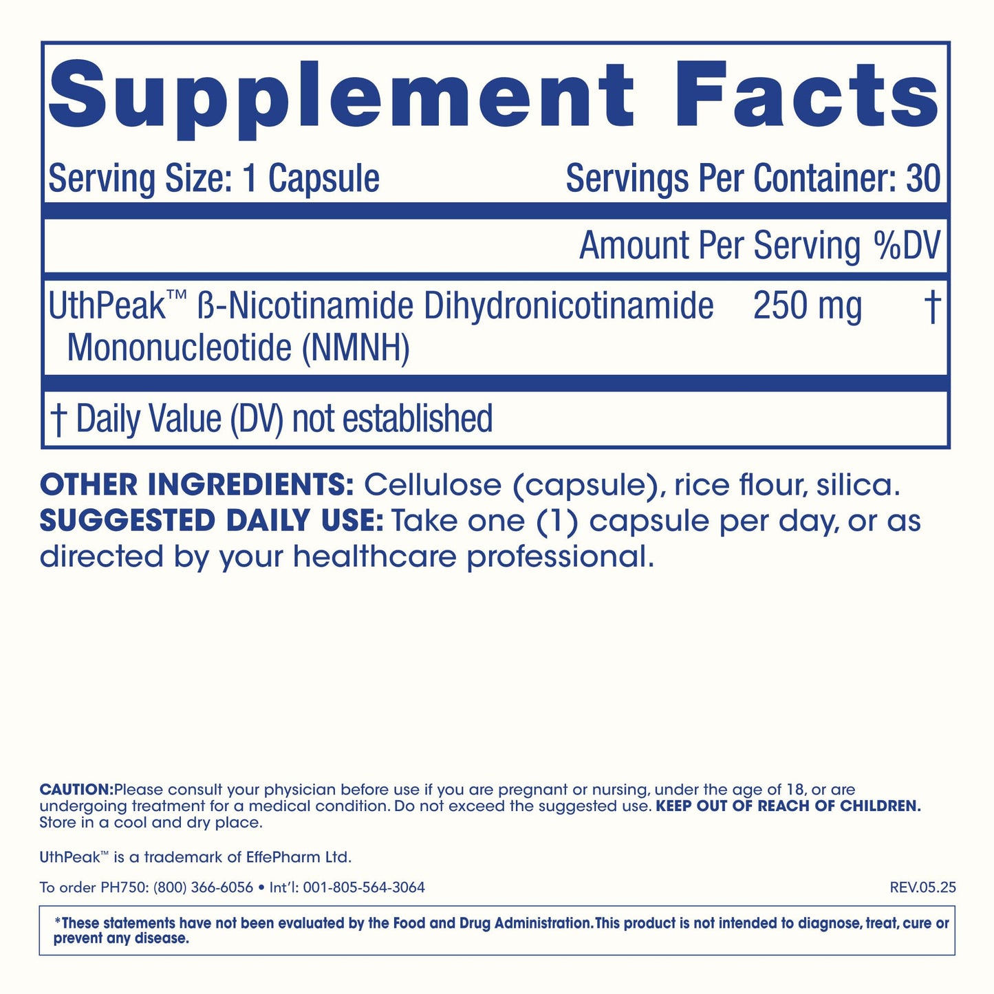 ProHealth Pure NMNH (Dihydronicotinamide Mononucleotide) 250 mg Capsules, 30 Count