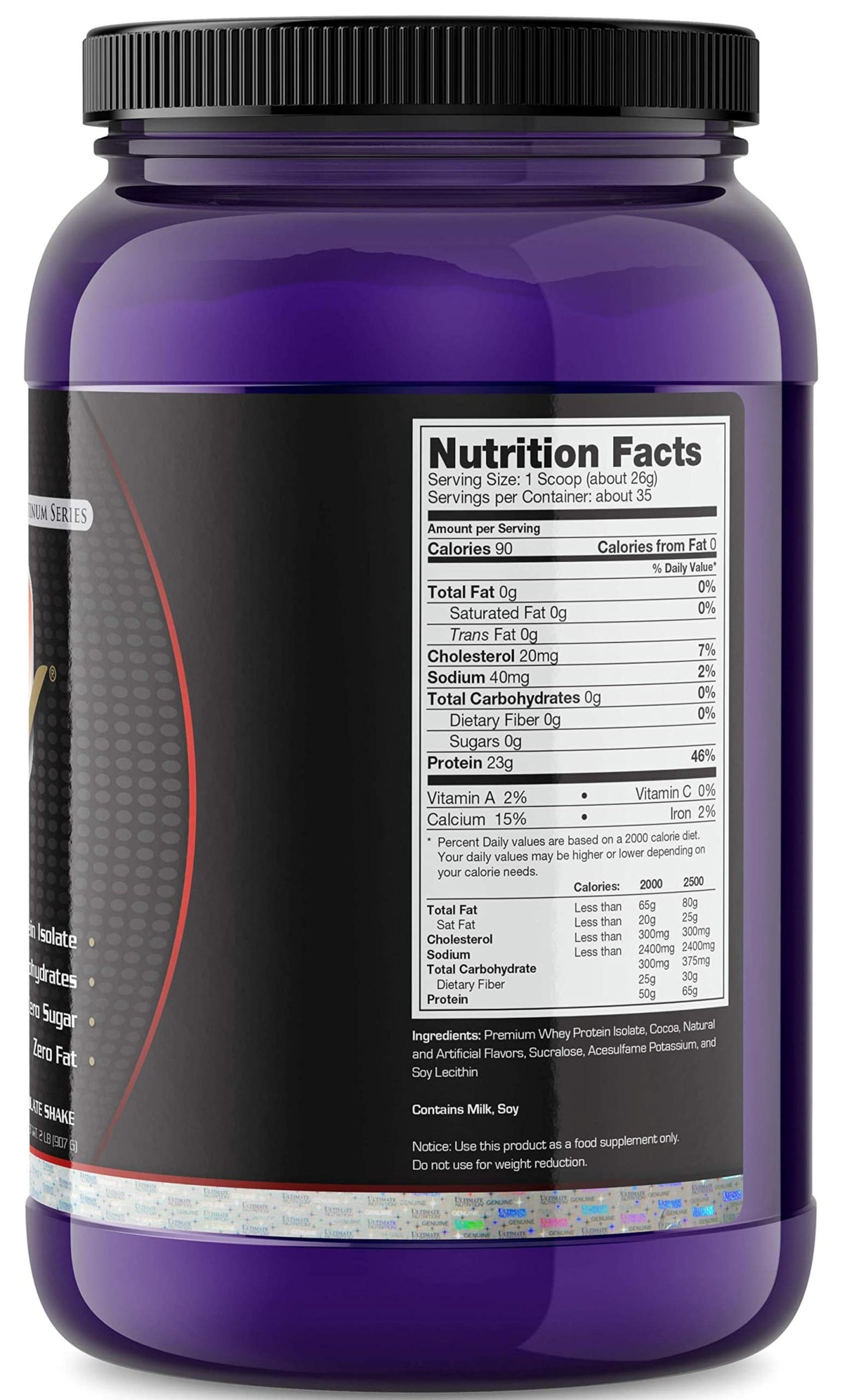 Ultimate Nutrition ISO Cool Whey Isolate Vanilla Powder 32 Servings