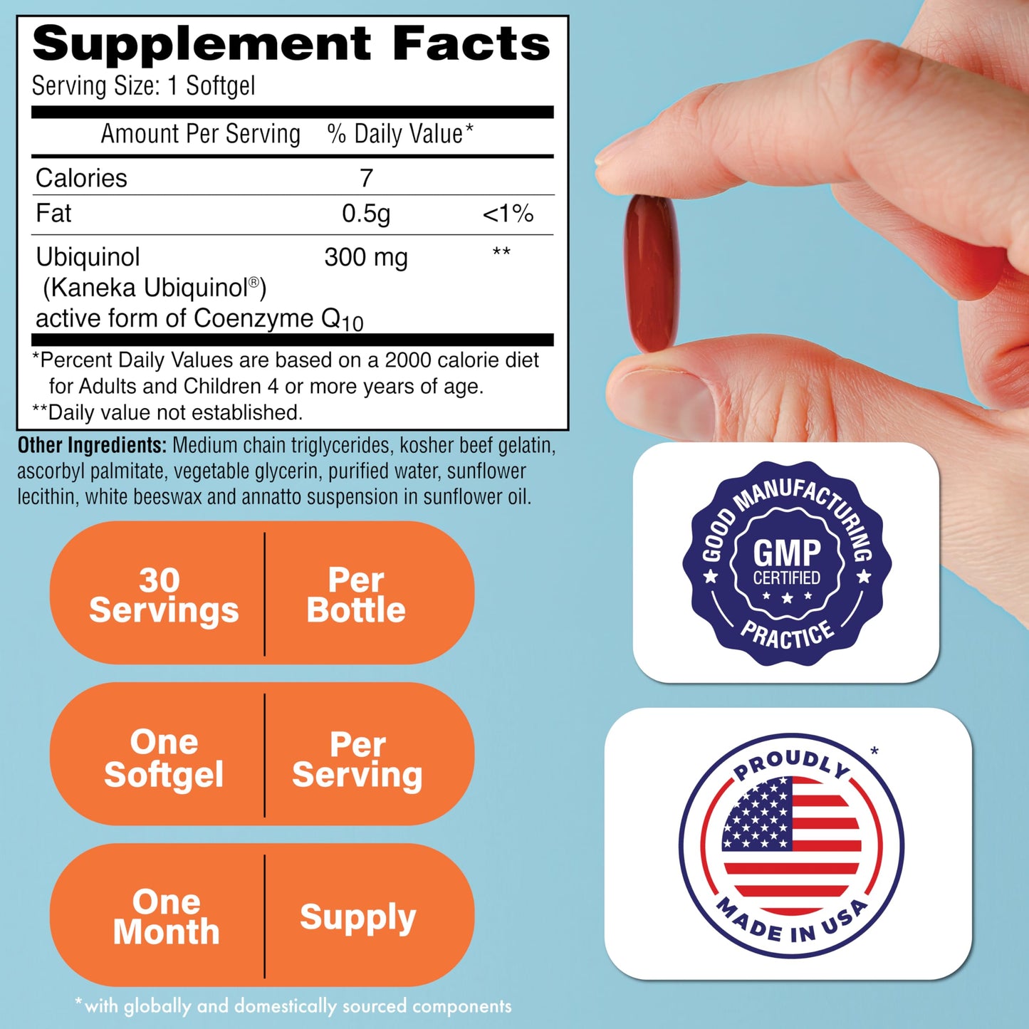 Health Thru Nutrition Ubiquinol 300mg Softgels, 30 Count