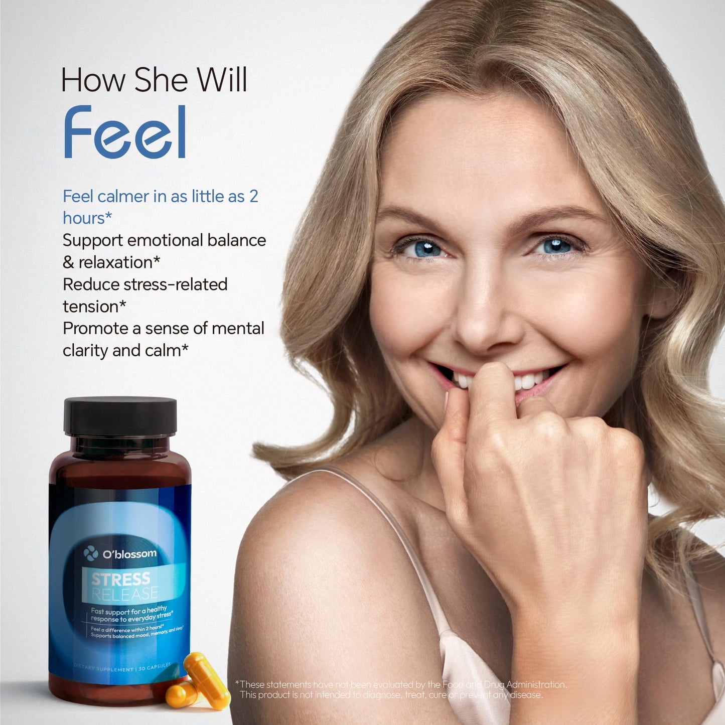 O'blossom Stress Release Ashwagandha Sensoril Zembrin Supplements, 30 Capsules