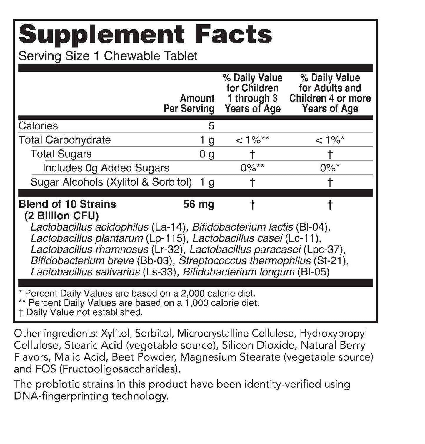 BIOACTIVE NUTRIENTS BerryBiotic Probiotics & Prebiotics Supplement Tablet, 60 Count