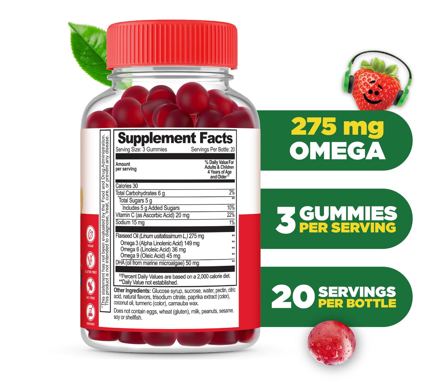 Lifeable Omega 3 for Kids, 60 Gummies