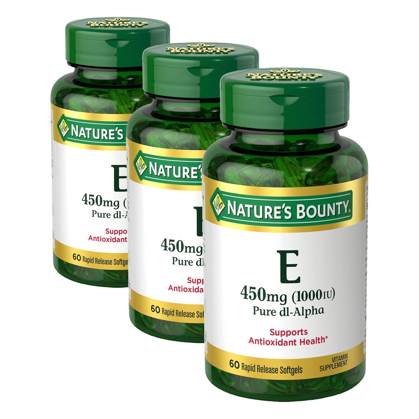 Nature's Bounty Vitamin E 1000 IU Softgels, 180 Softgels