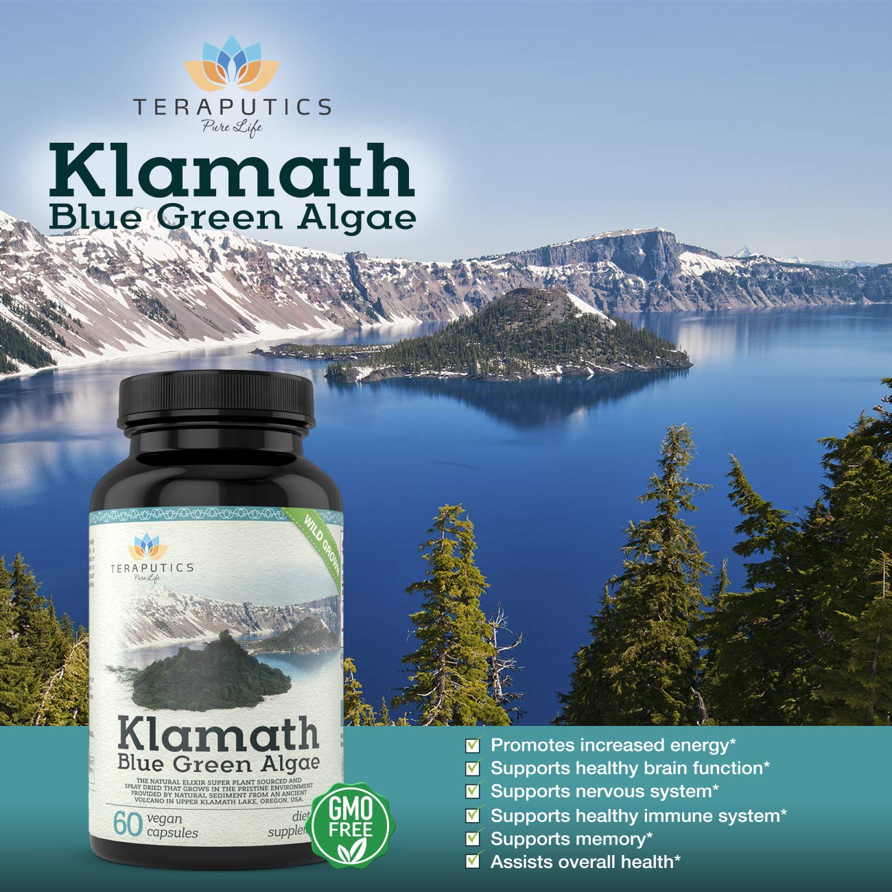 Teraputics Klamath Lake Blue Green Algae 60 Capsules