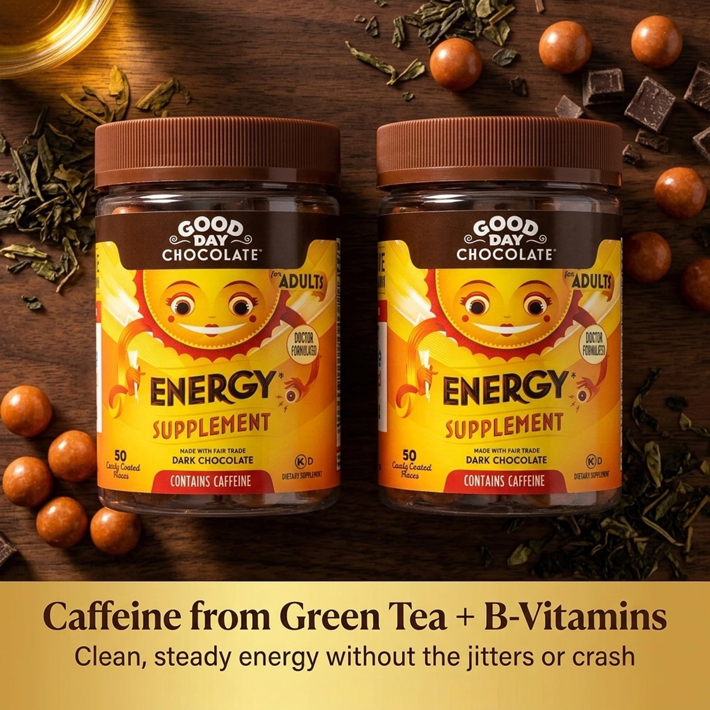 Good Day Chocolate Energy Supplements for Adults Chewable 100 Count
