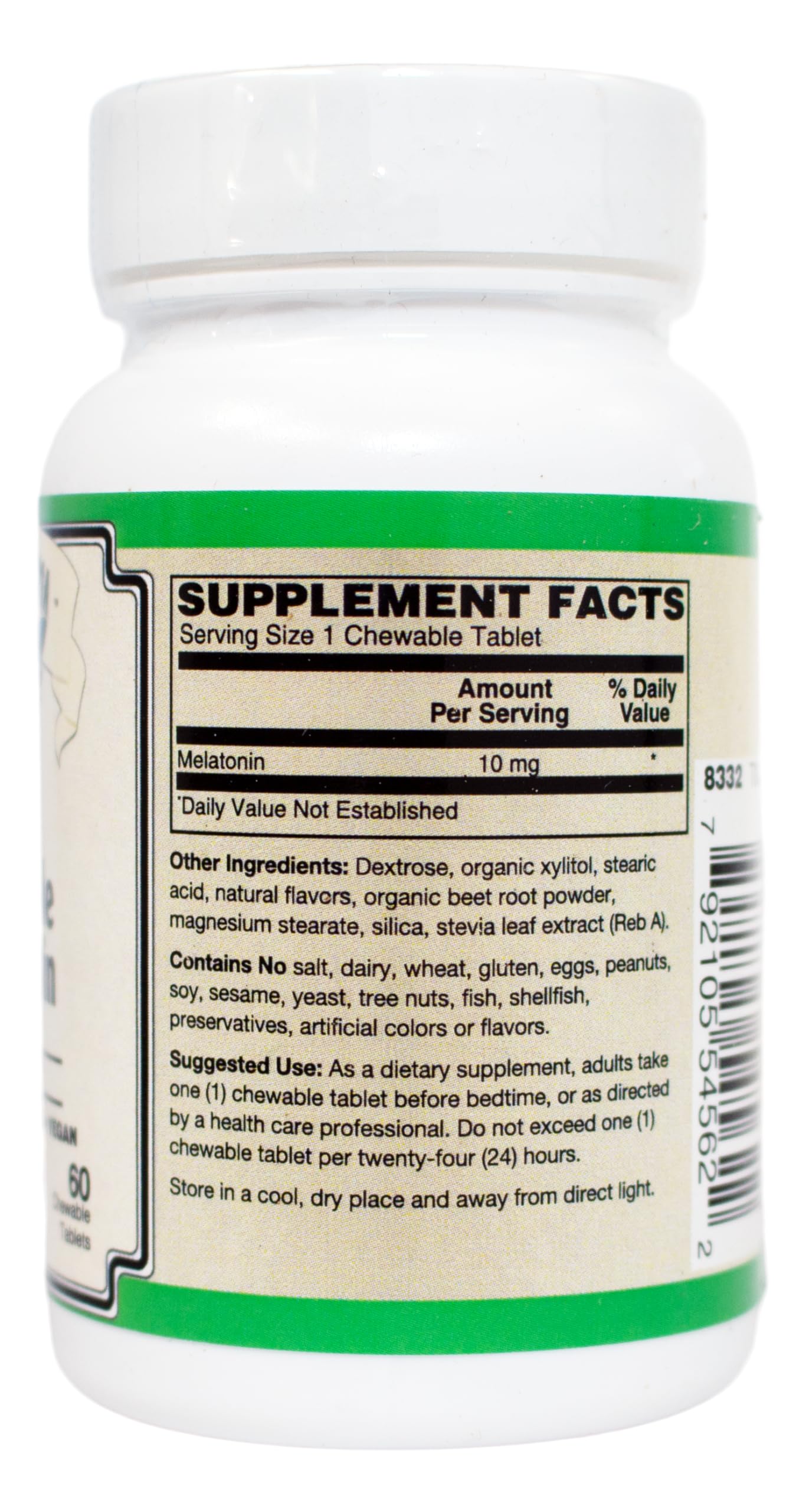 AlchePharma High Potency Chewable Melatonin 10 mg, 60 Count