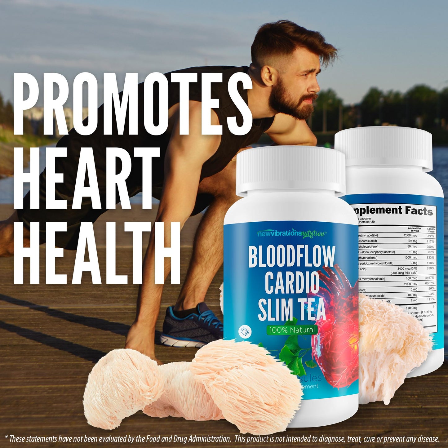 New Vibrations Nutrition Blood Flow Cardio Slim Tea Capsule 90 Capsules