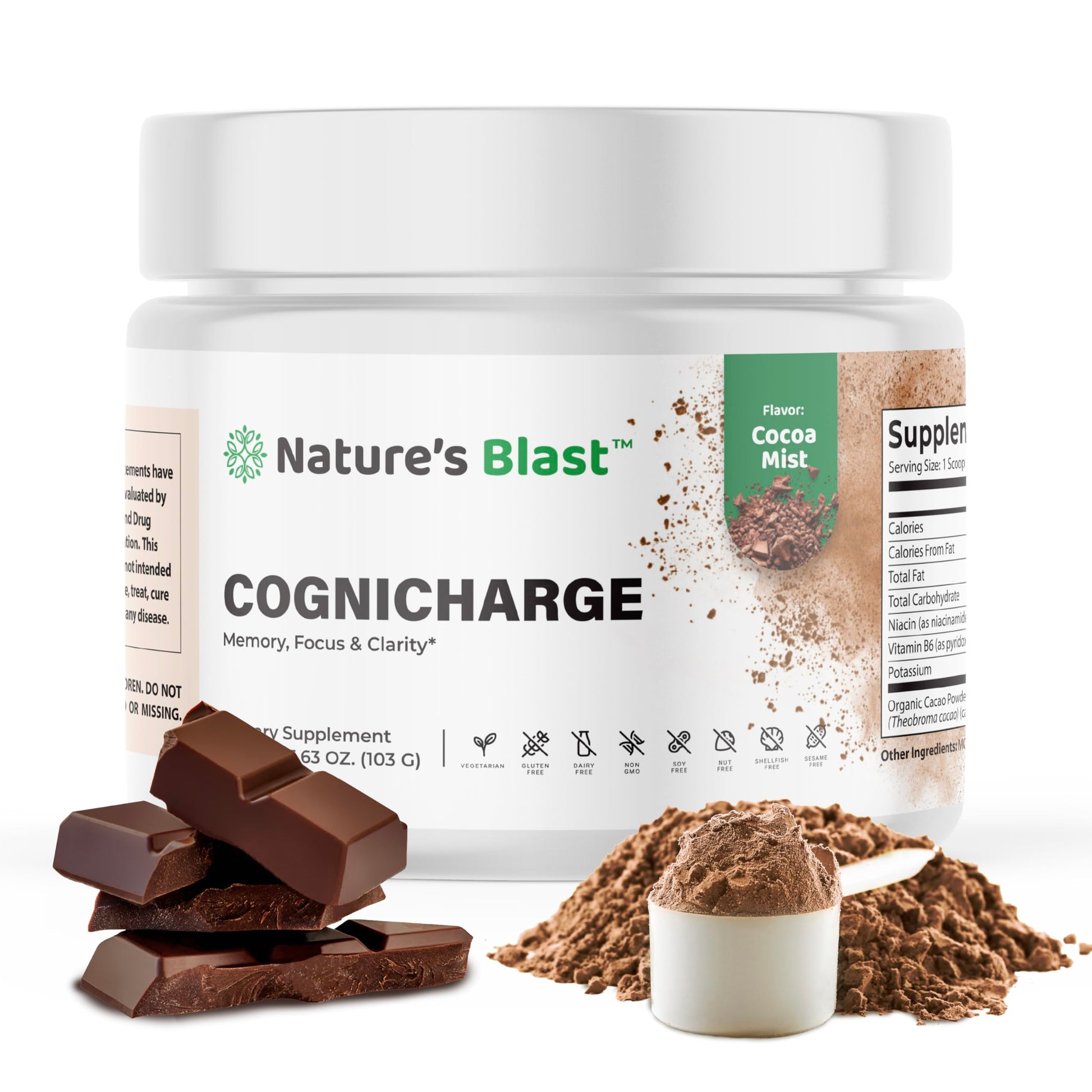 NATURES BLAST CogniCharge Brain Supplement Powder 3.63 Ounce