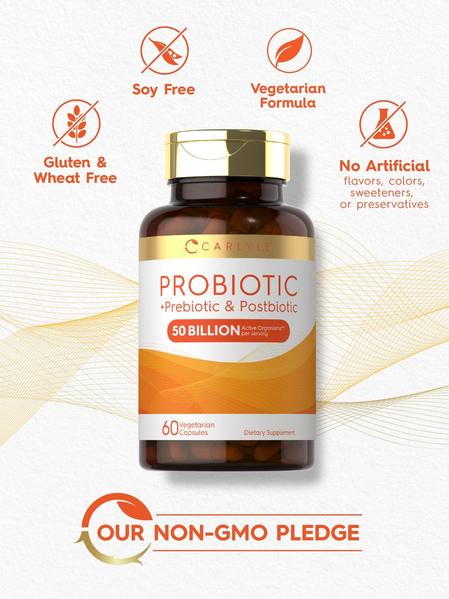 Carlyle Probiotic for Women and Men 50 Billion CFU Capsules, 60 Count