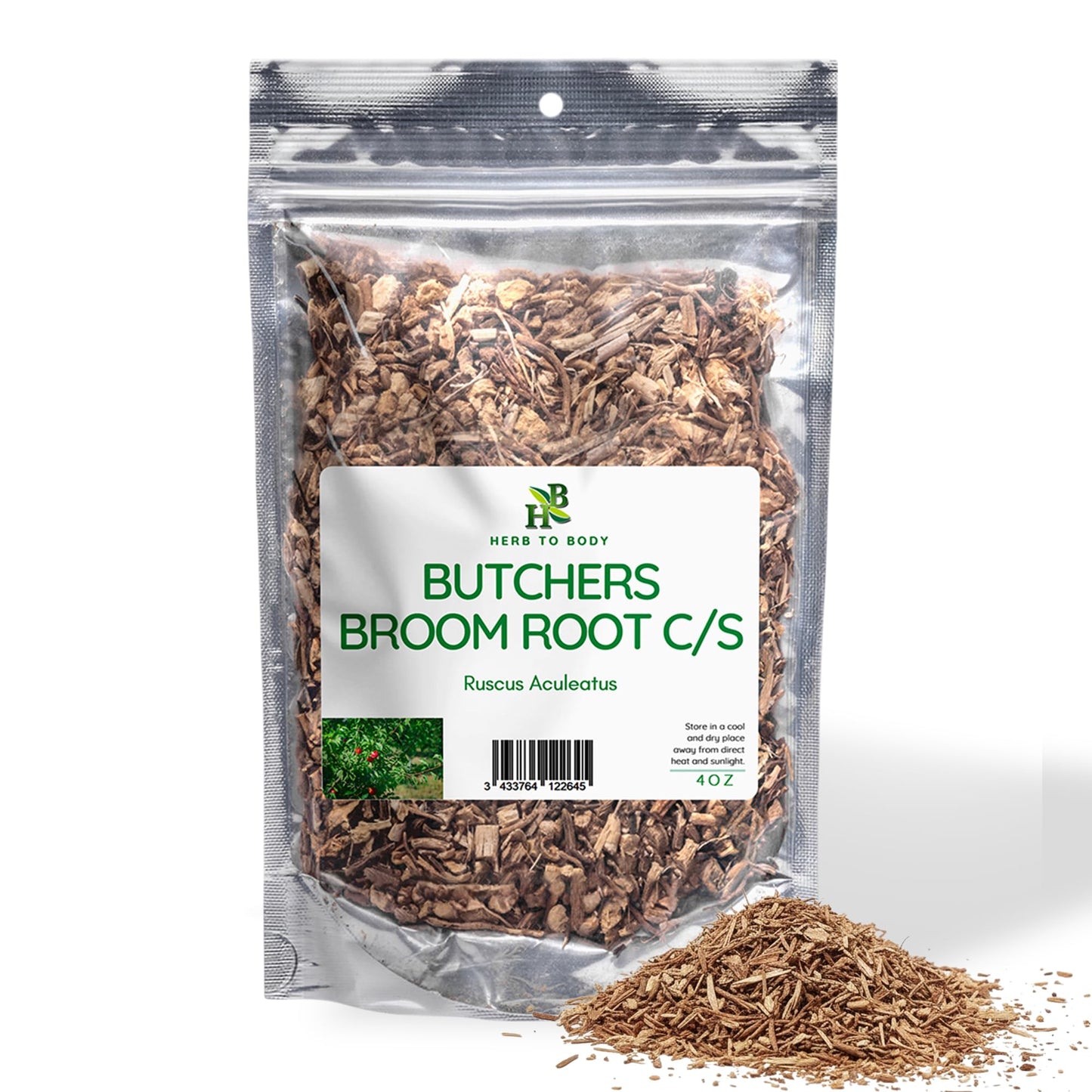 Herb To Body Butchers Broom Root C/S Powder 4 oz