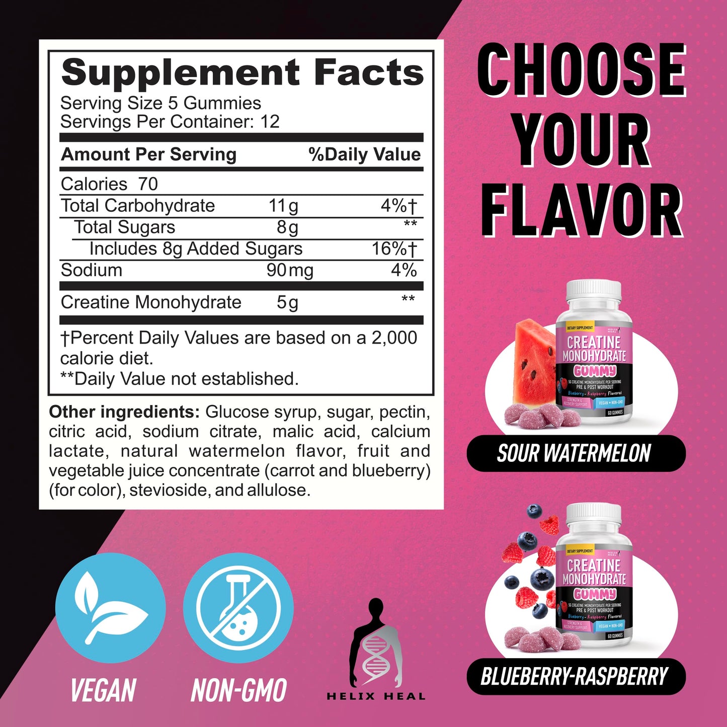 Helix Heal Creatine Gummies 60 Gummies