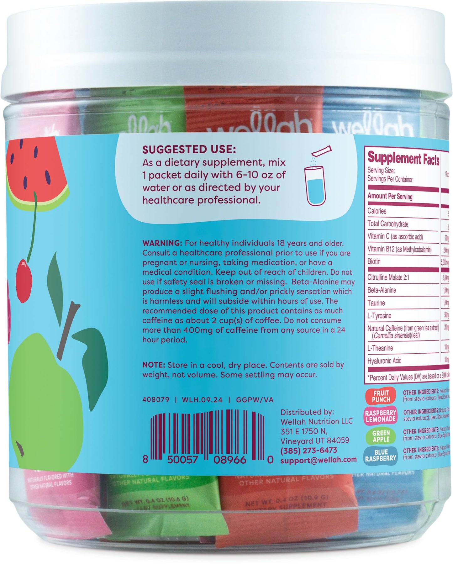 Wellah Get-Going Pre-Workout Packets Powder 7.7 oz