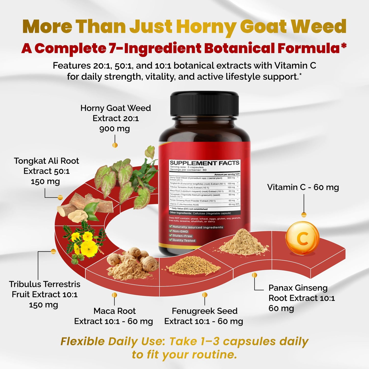 VEGATOT Horny Goat Weed Supplement Capsule 180 Capsules