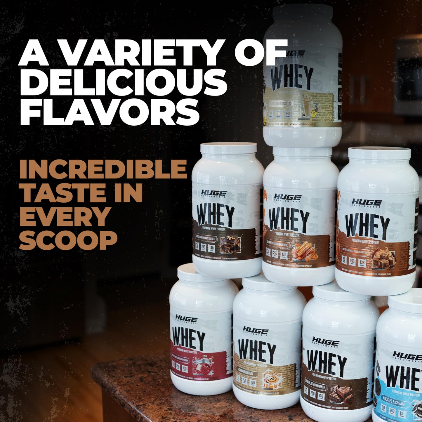 Huge Supplements Whey Protein Powder for Muscle Gain, Chocolate Peanut Butter, 30 Servings