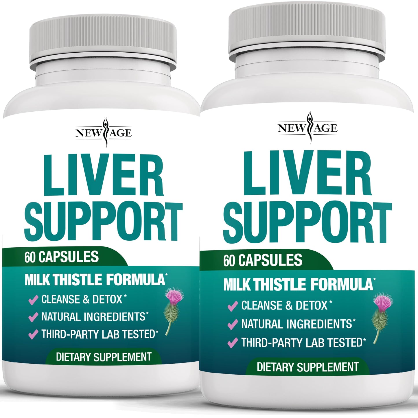 NEW AGE Liver Cleanse Detox & Repair Milk Thistle Capsules 120 Count