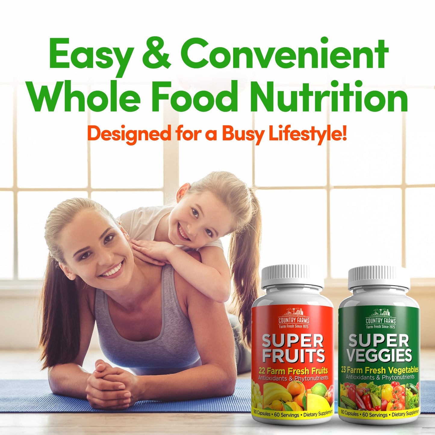 Country Farms Fruits and Vegetables Supplement Capsules 360 Count