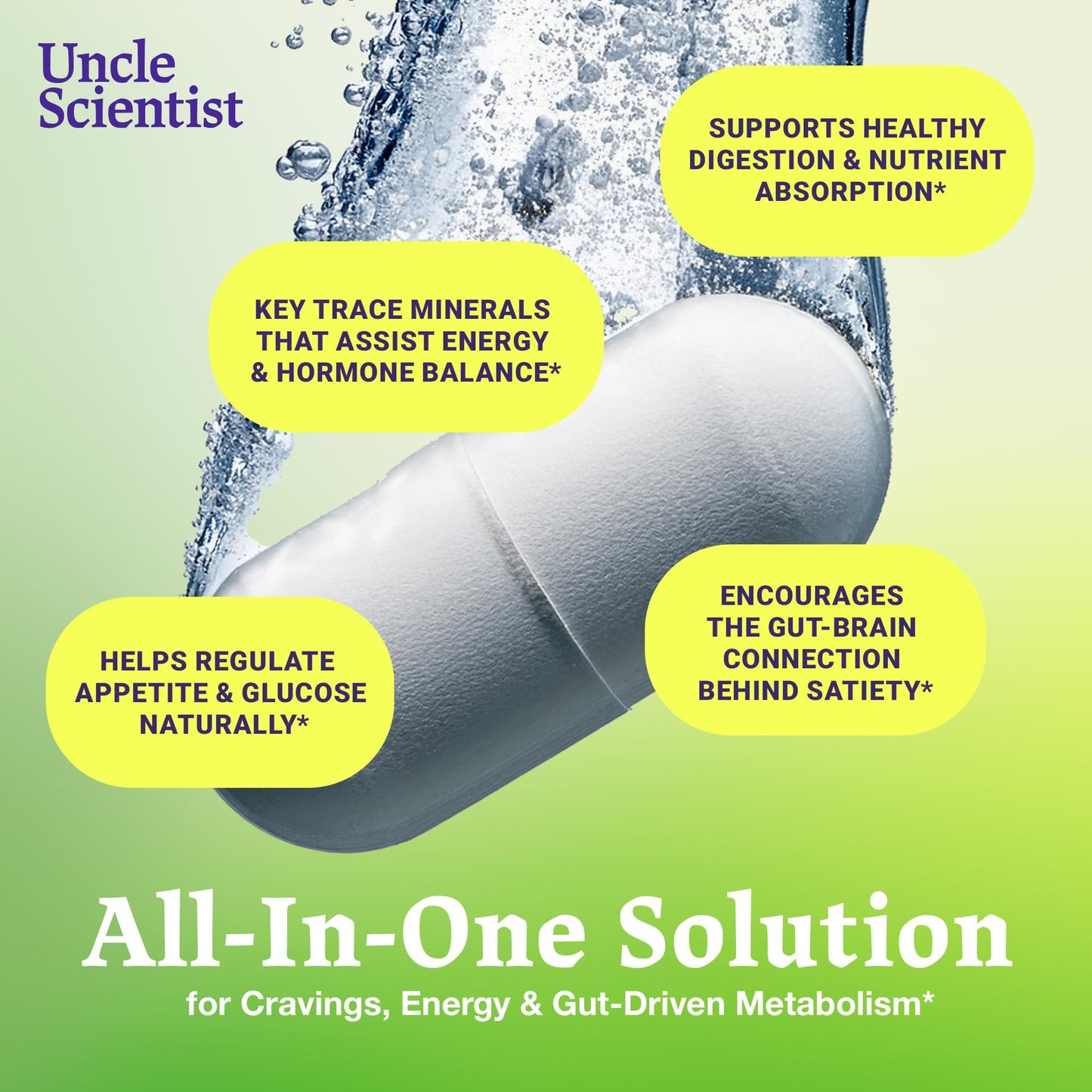 Uncle Scientist GLP-1 Probiotic Dietary Supplement Capsule 60 Count