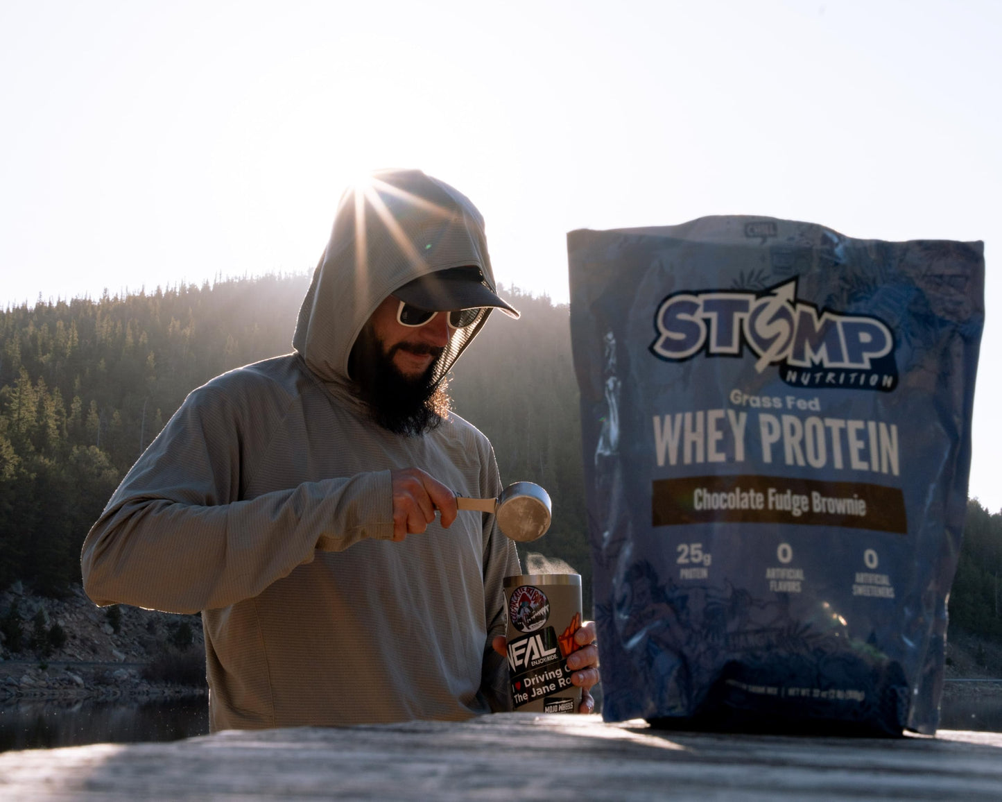 Stomp Nutrition Chocolate Fudge Brownie Grass-Fed Non-GMO Whey Protein Powder, 32 oz