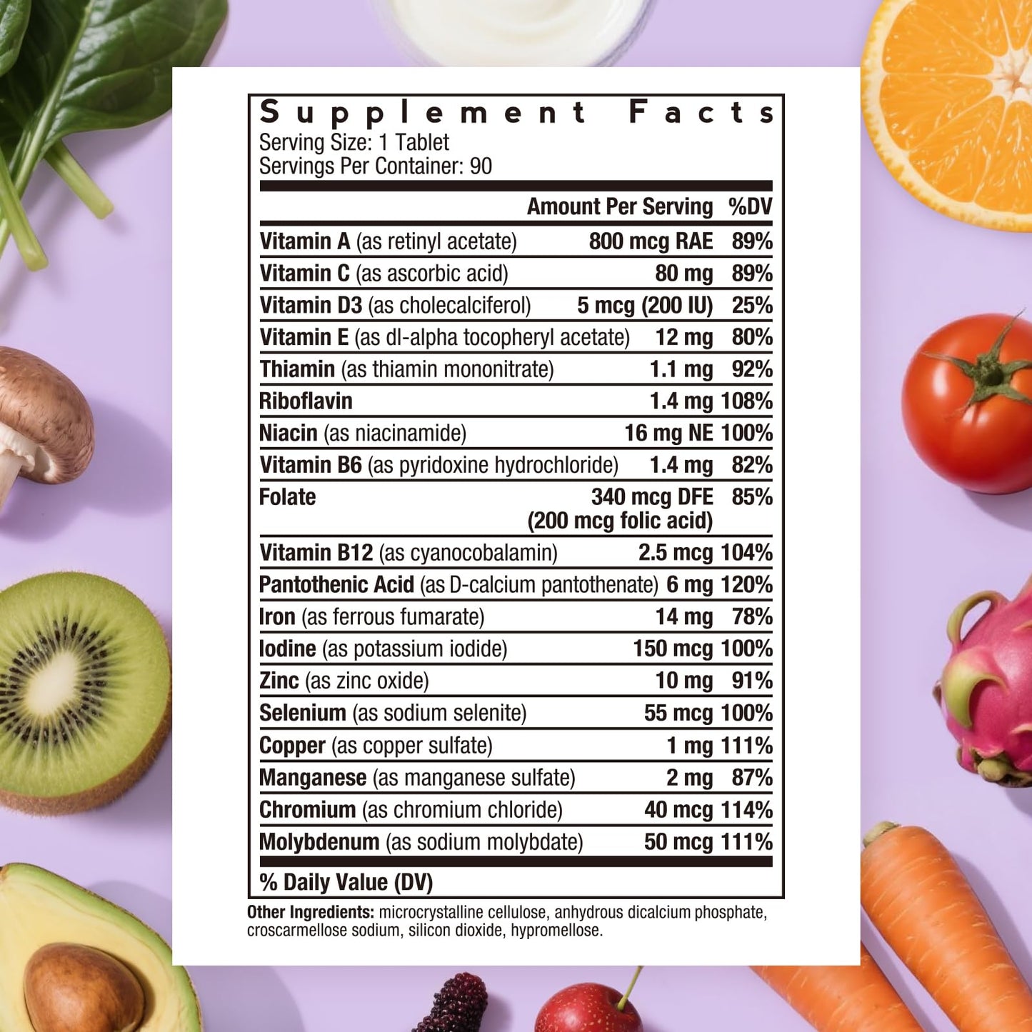 Doctor's Recipes Multivitamin for Women & Men, Immune, Energy & Brain Health Support, 90 Tablets
