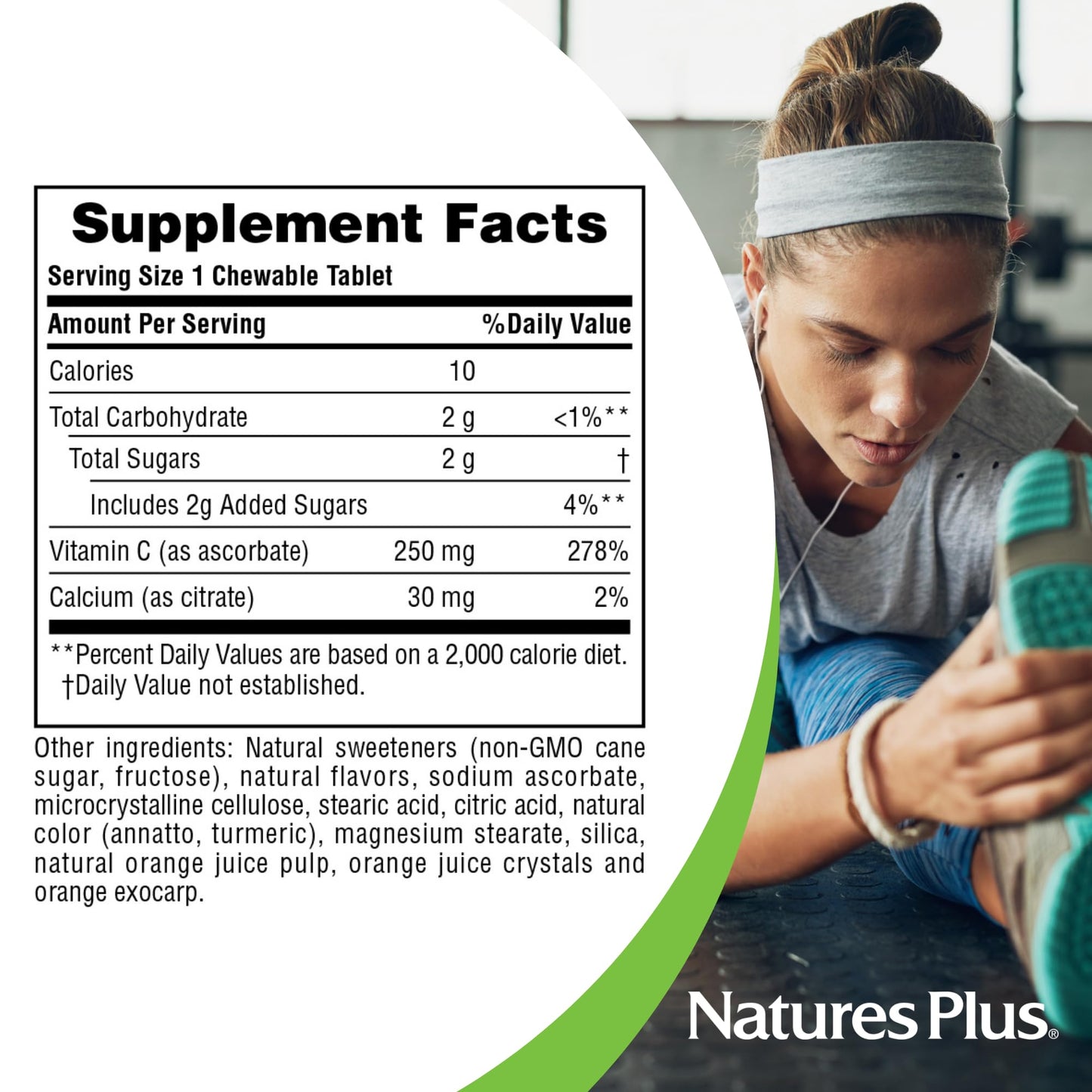 NaturesPlus Love Buffs 250mg Buffered Vitamin C Complex Tablets, 90 Count