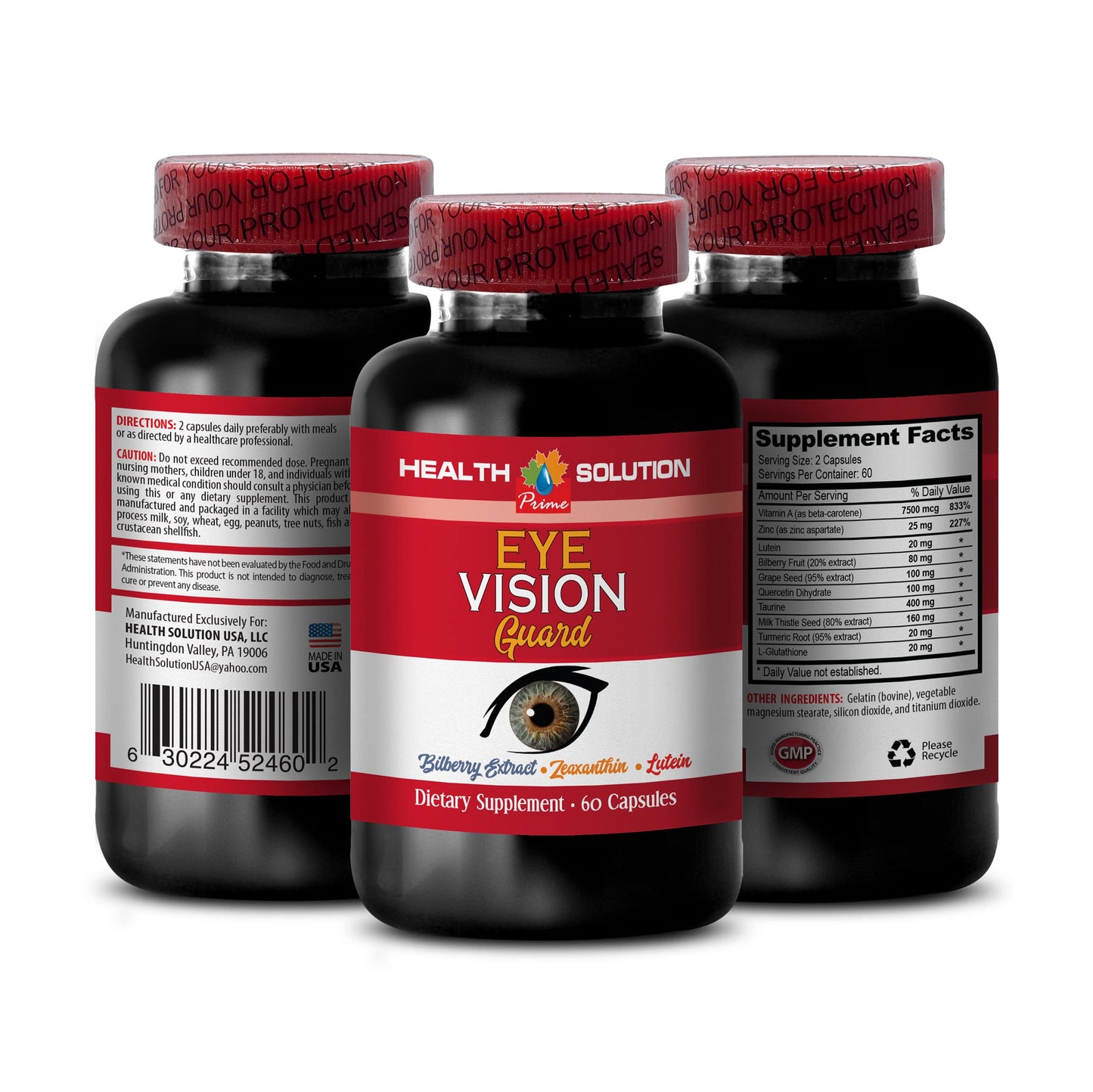 Health Solution Prime Eye Care Vitamins - Maximum Vision Support, 120 Capsules