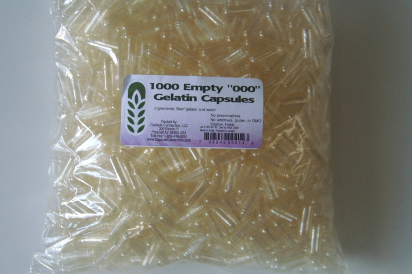 Capsule Connection Empty 000 Gelatin Capsules, 1000 Count