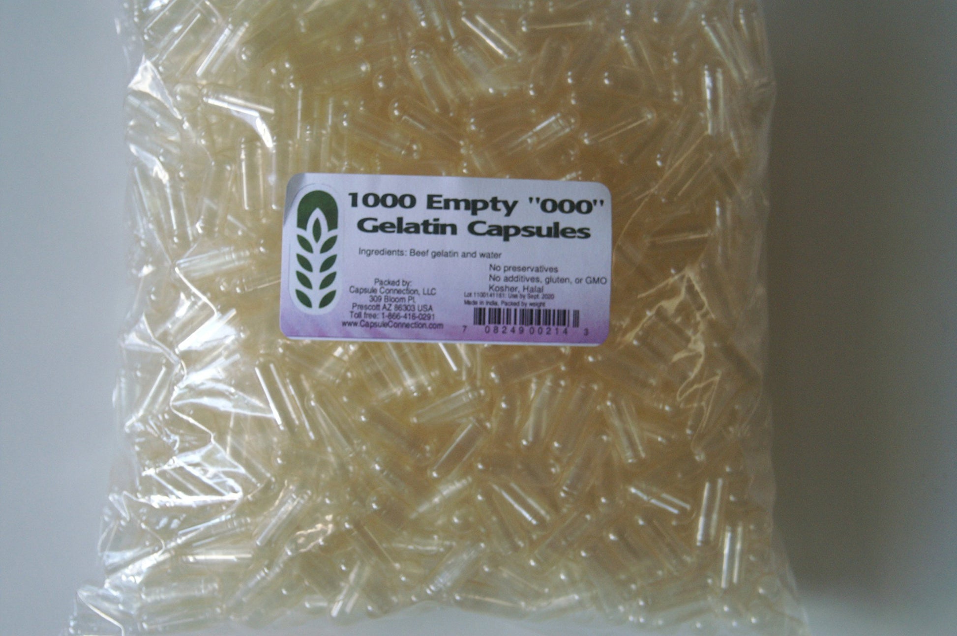 Capsule Connection Empty 000 Gelatin Capsules, 1000 Count