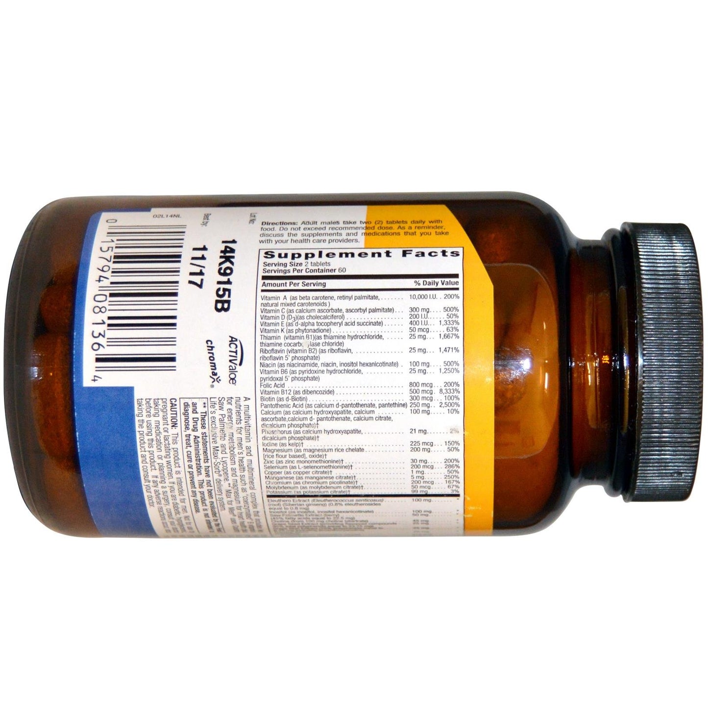 Country Life Vitamins Max for Men Tablets, 120
