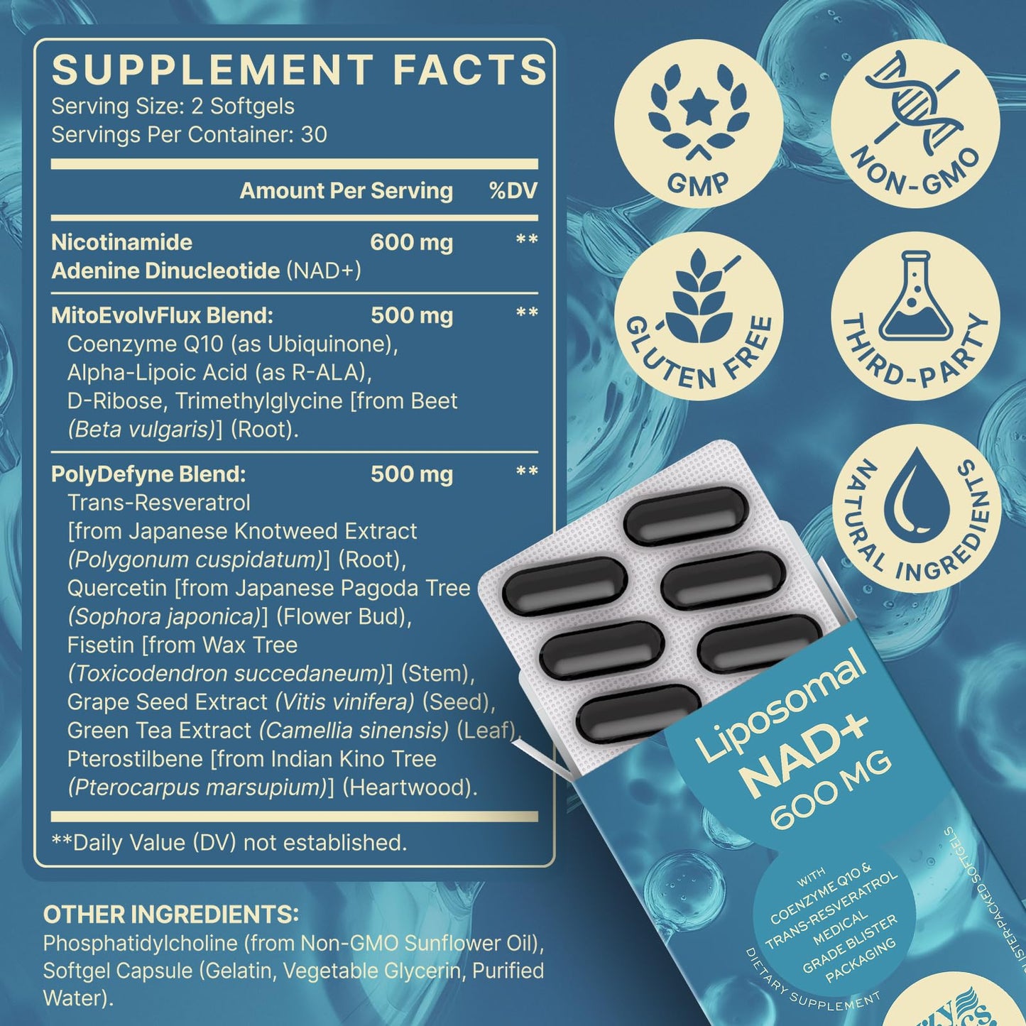 SYZY GENICS NAD+ Supplement Softgels 120