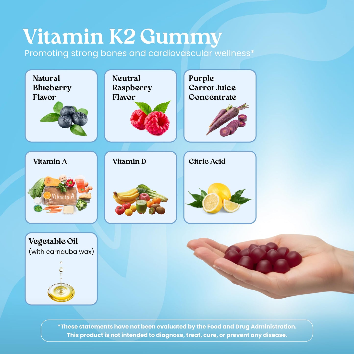 VITA GLOBE Vitamin K2 Gummy Vitamins 60 Count