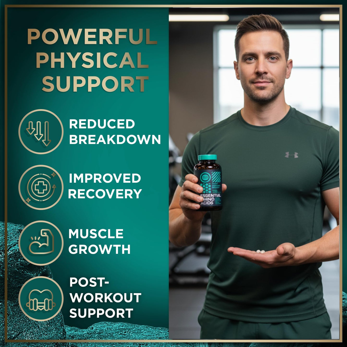 WILD FUEL Essential Amino Acids with BCAAs (All 9 EAAs) 3,000mg Per Serving Capsules 120 Count