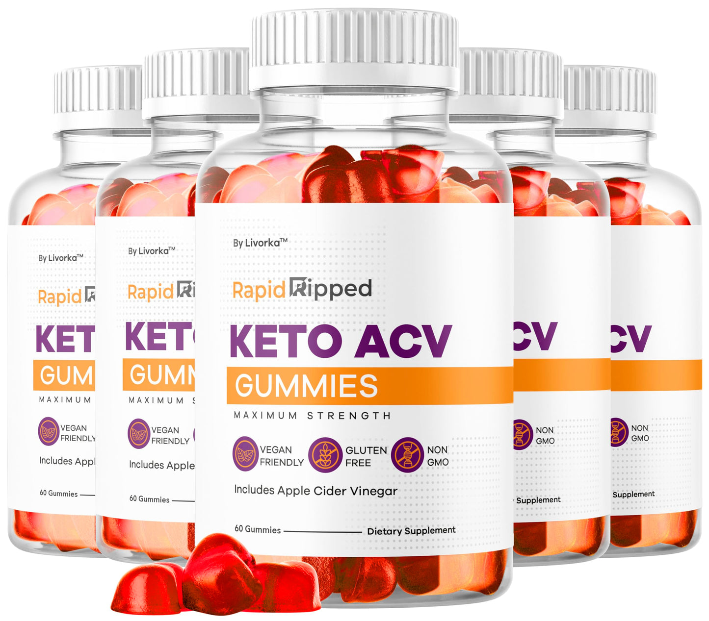LIVORKA Rapid Ripped Keto ACV Gummies, 300 Gummies