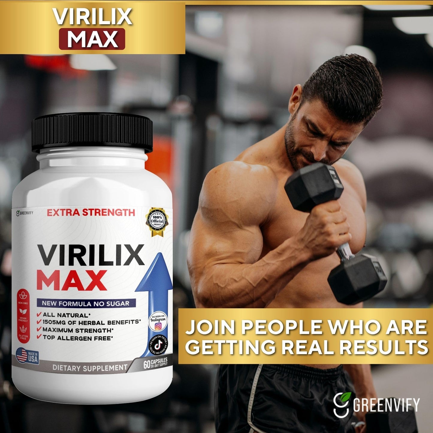 GREENVIFY Virilix MAX Dietary Supplement 60 Capsules