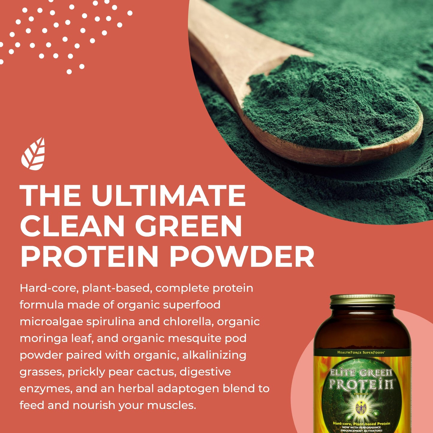 HealthForce SuperFoods Elite Green Protein Mesquite Powder 1.09 lb