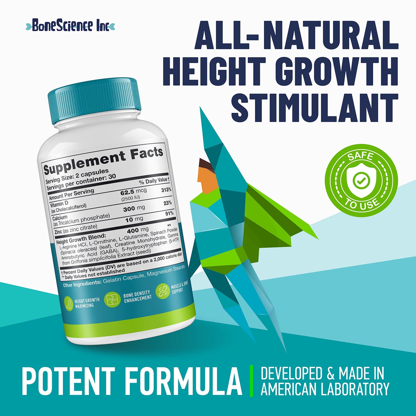 BoneScience Inc Height Growth Maximizer Capsule, 60 Count