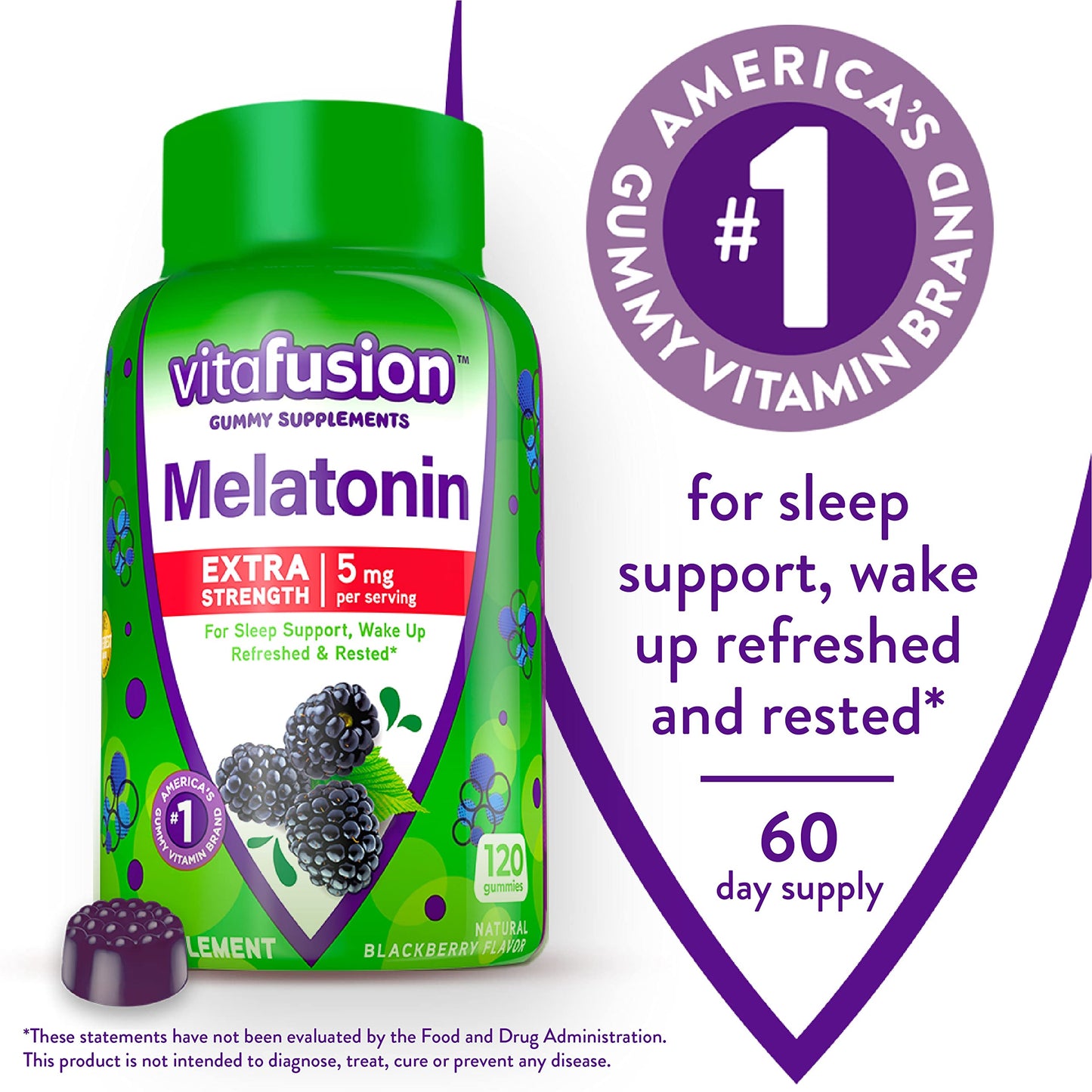 Vitafusion Extra Strength Melatonin Gummy Vitamins, 5mg, 120 ct