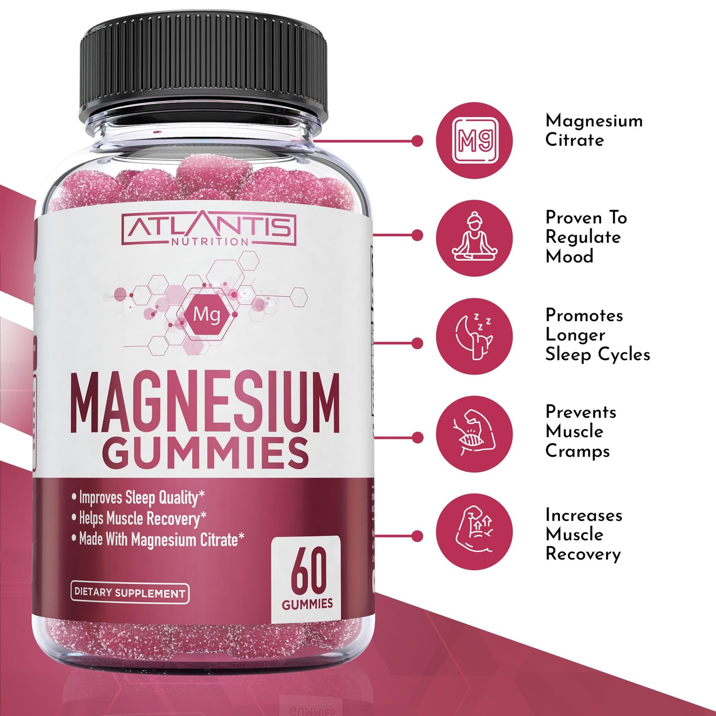 Atlantis Nutrition Magnesium Citrate Gummies 60 Gummies