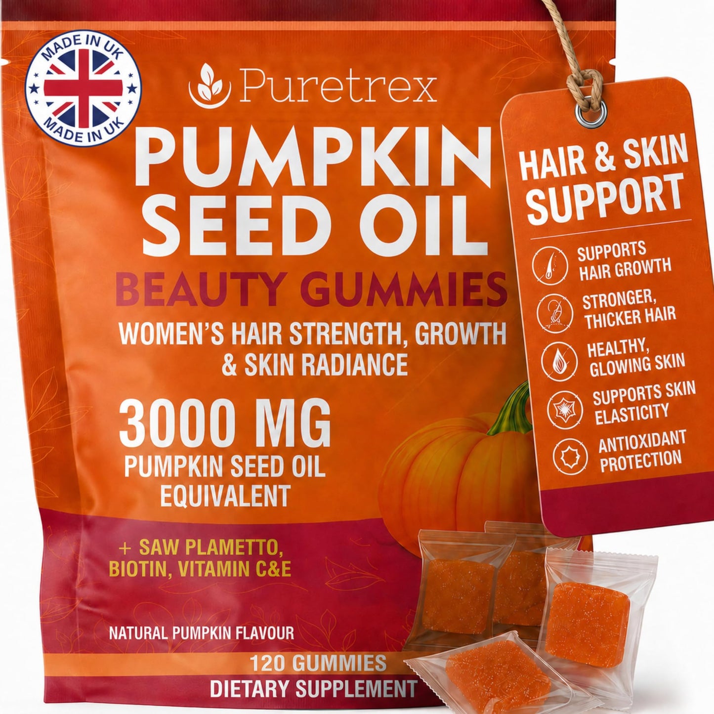 PURETREX Pumpkin Seed Oil Beauty Saw Palmetto Softgel 1 Count