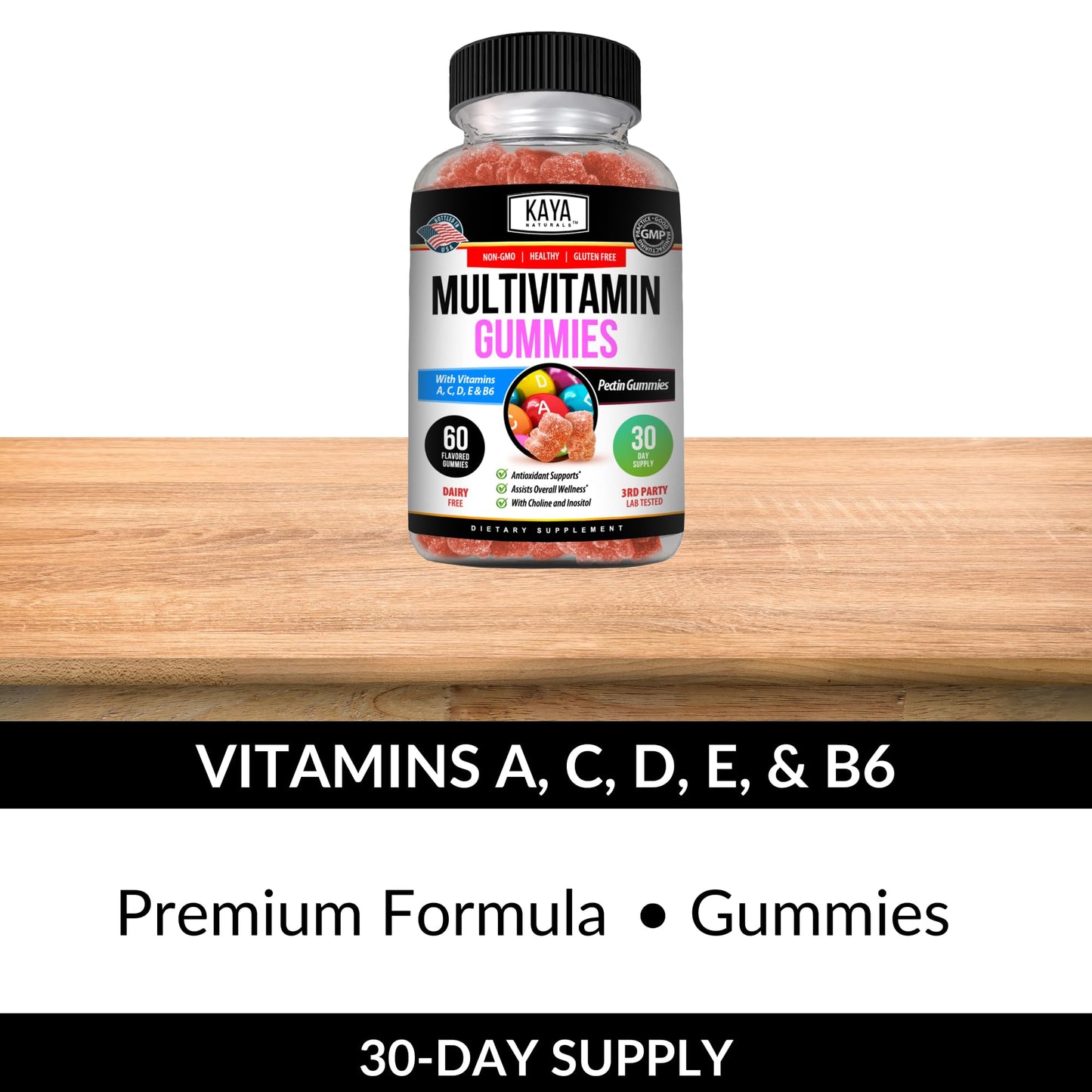 Kaya Naturals Adult Multivitamin Gummy, 60 Gummies