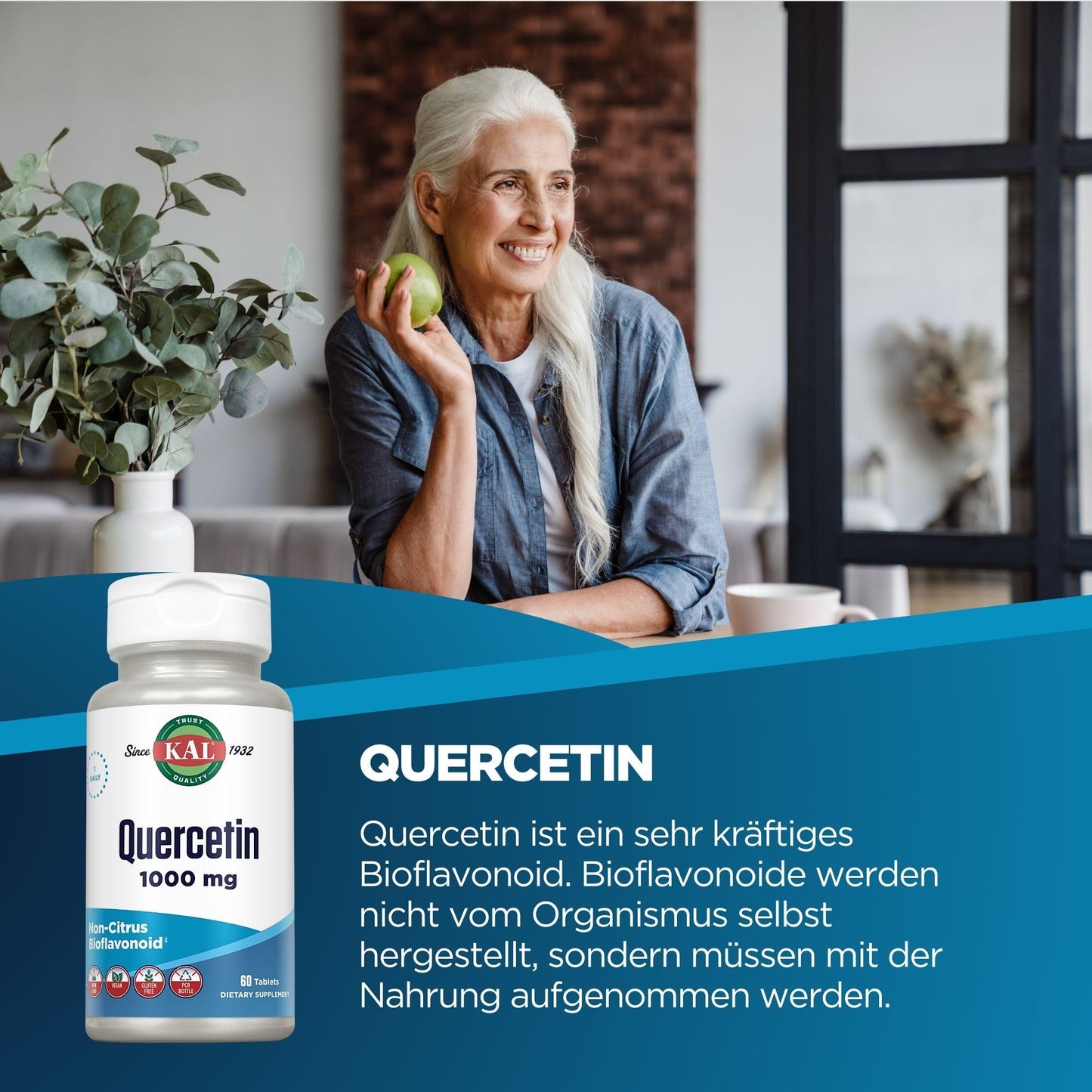 KAL Quercetin 1000mg Immune Support Supplement Tablet 60 Tablets