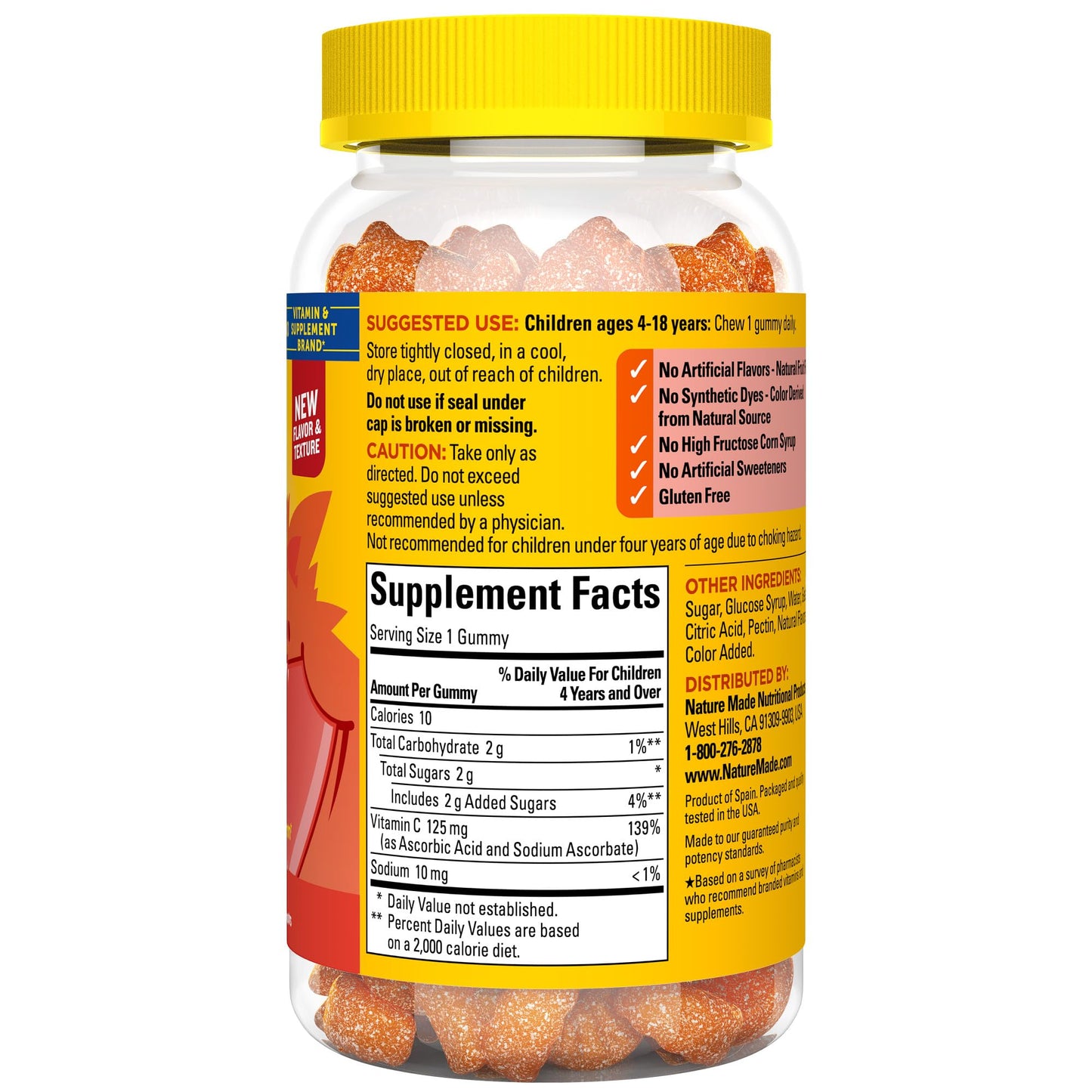 Nature Made Kids First Vitamin C Gummies for Kids, Dietary Supplement for Immune Support, 110 Gummies, 110 Day Supply