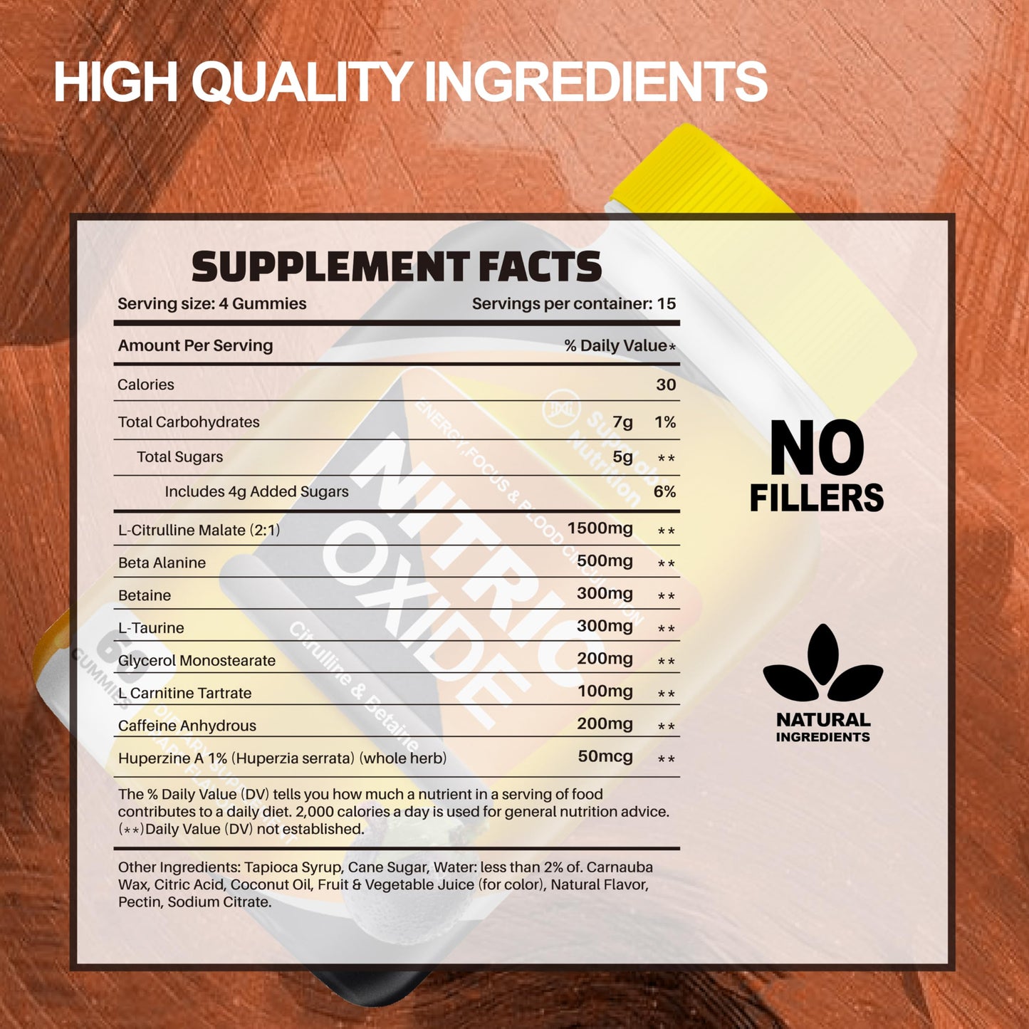 MEGNETA Nitric Oxide Gummies for Men & Women – Energy & Workout Performance Support, 60 Gummies