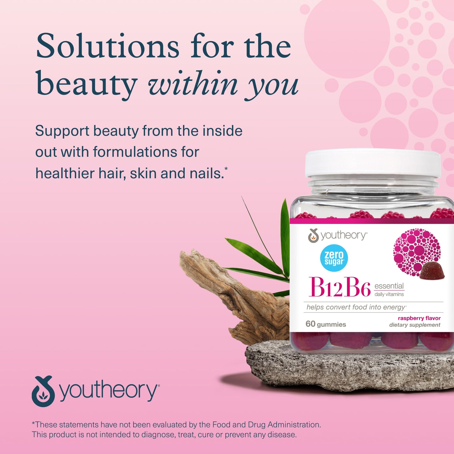 Youtheory Complete Beauty Gummies Watermelon Flavor Featuring Hyaluronic Acid, Biotin & Vitamin C, 90 Count