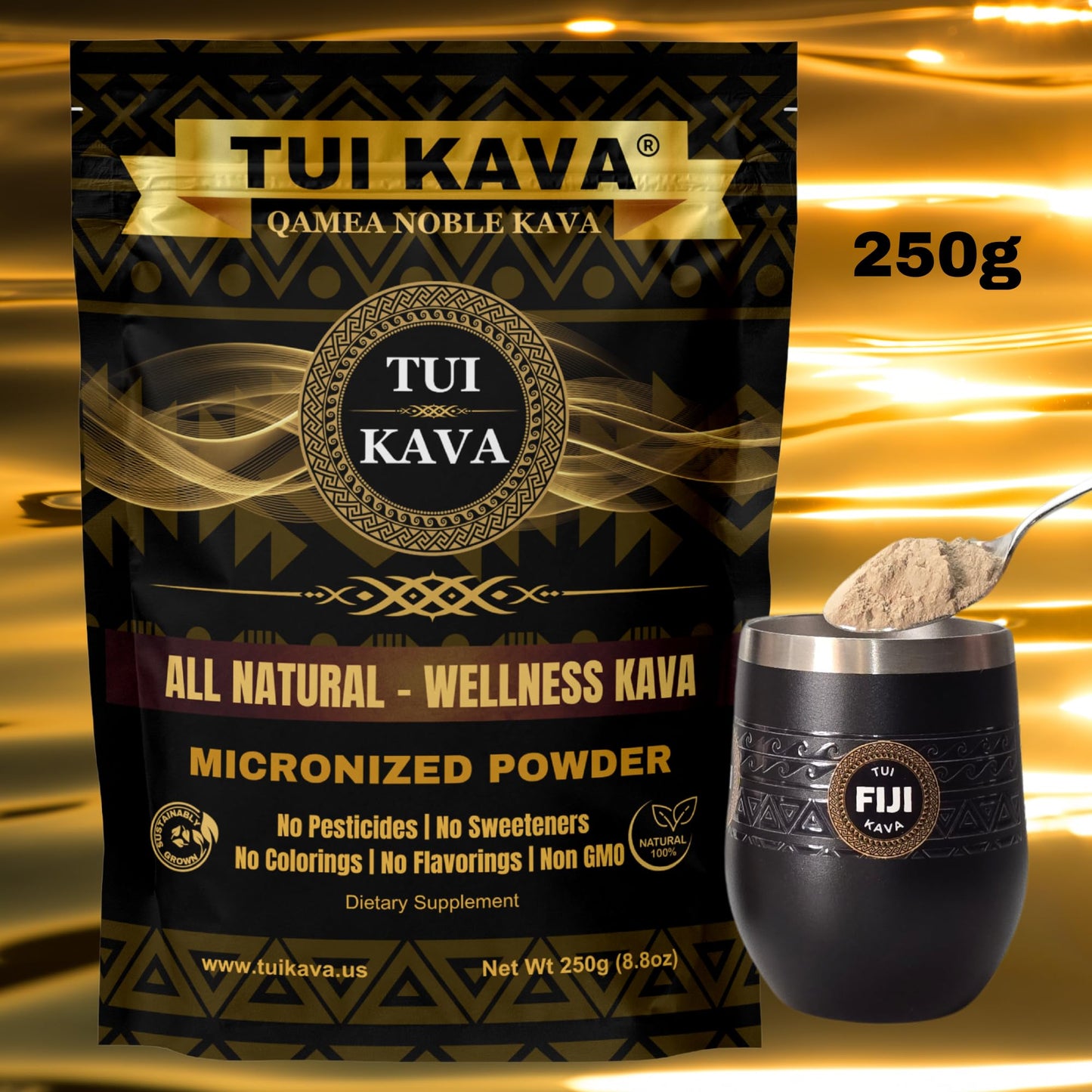 TUI KAVA Premium Wellness Kava Noble Kava Micronized Powder 8.8 Ounce