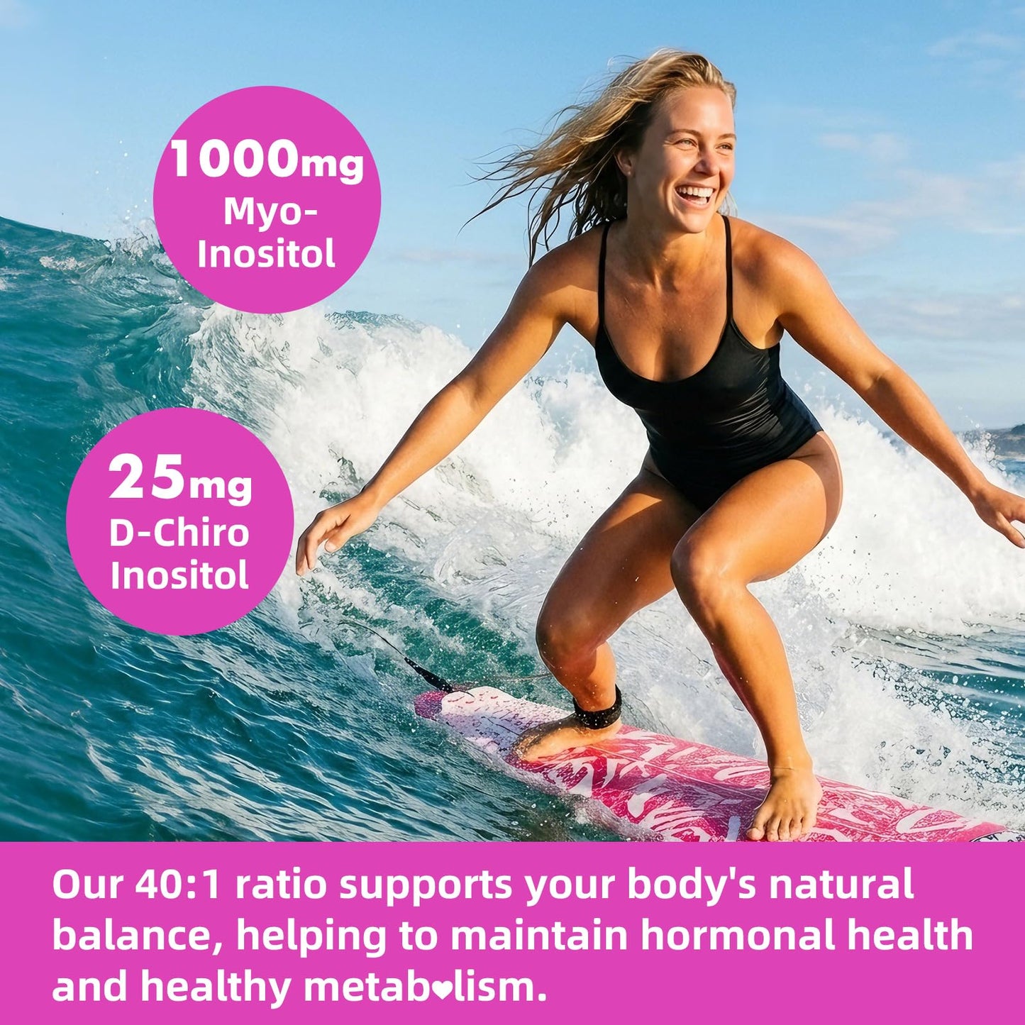 Youlikee Myo-Inositol & D-Chiro Inositol Gummies for Women, 60 Count