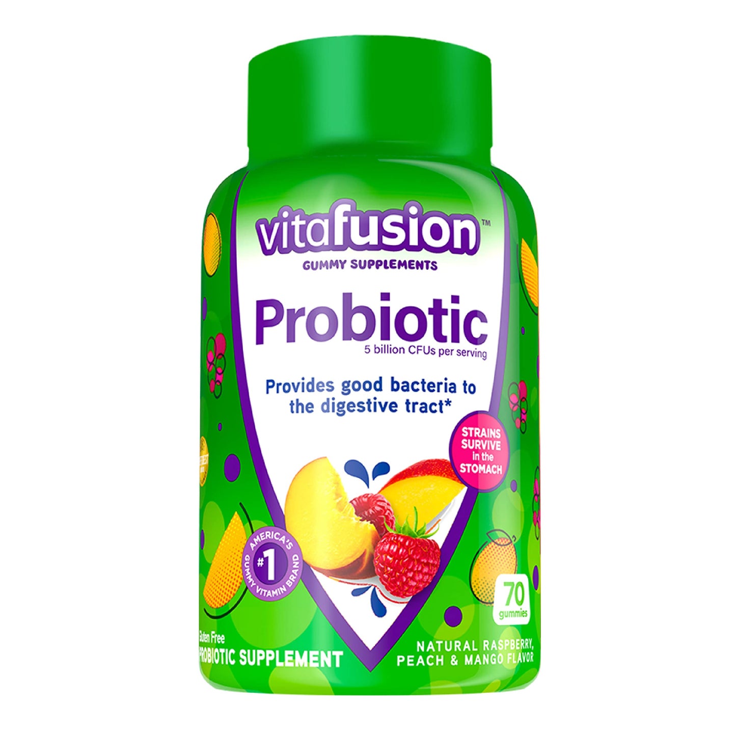 Vitafusion Probiotic Gummy Supplements & Omega-3 Gummy Vitamins, 70 Gummies